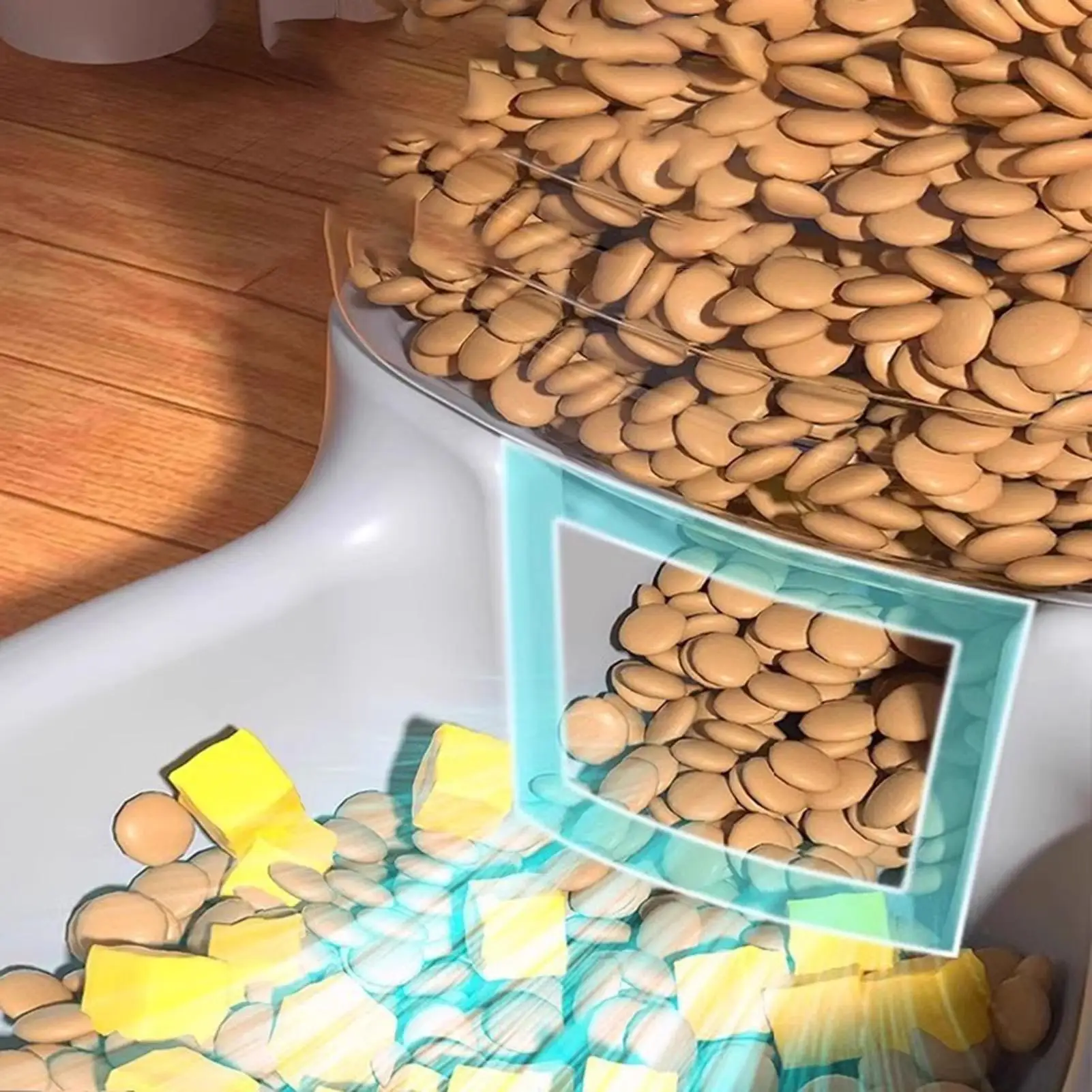 Automatischer Tierfutterautomat, Hundenapf, Futter- und Wasserspender für Katzen, fließendes Wasser, nicht strombetrieben. – Detail 5