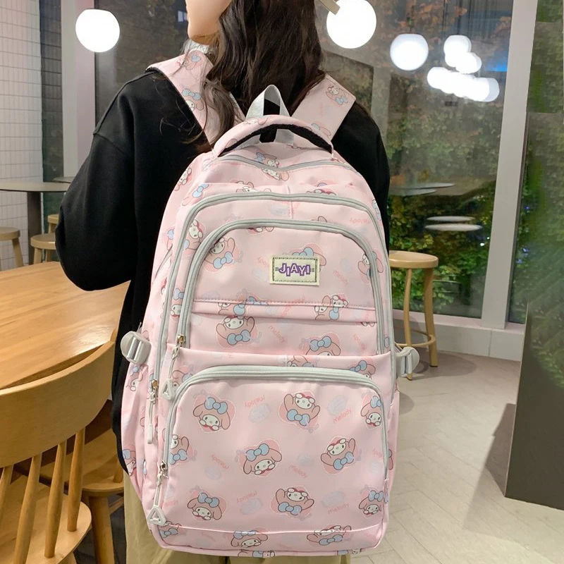 

Sanrio Mymelody Pochacco Pompom Purin Cartoon Backpack kawaii Anime Travel Rucksuck Large Capacity Schoolbag Birthday Present