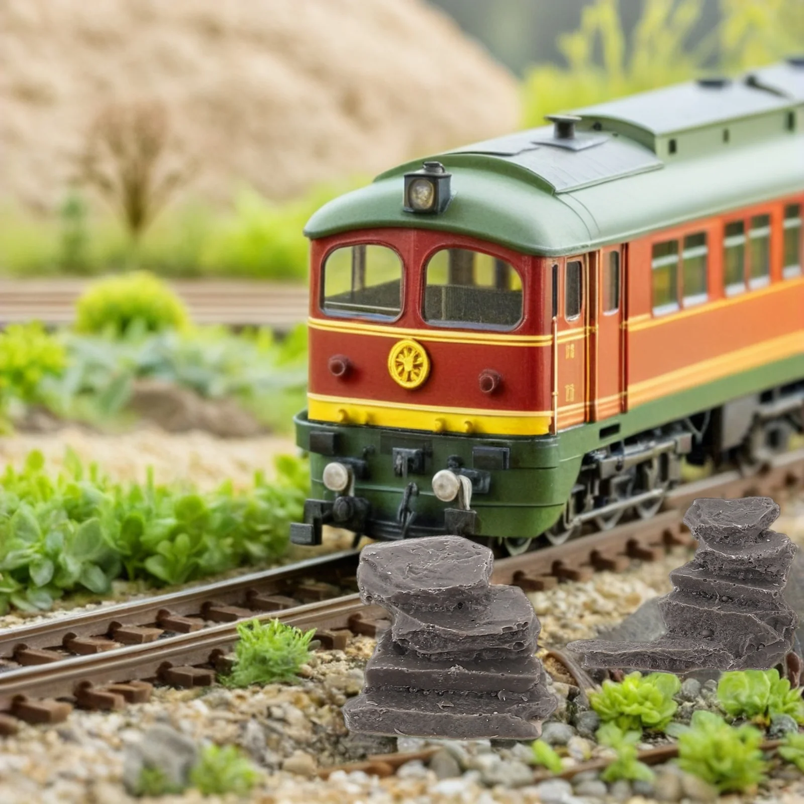 6Pcs Miniature Stone Steps Artificial Texture for Fairy Garden Landscape Mini Pathway Train Diorama Accessories