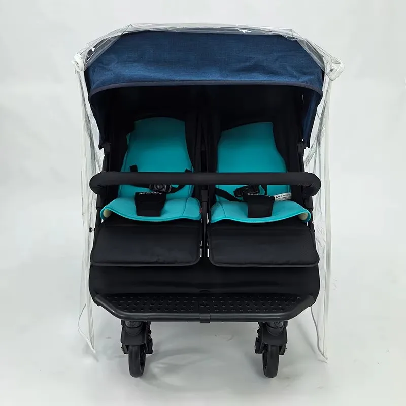 Twin Stroller Rain Cover Windshield Double Front Stroller Universal Rainproof Warm Cover Cart Raincoat Baby Stroller Accessories image 3