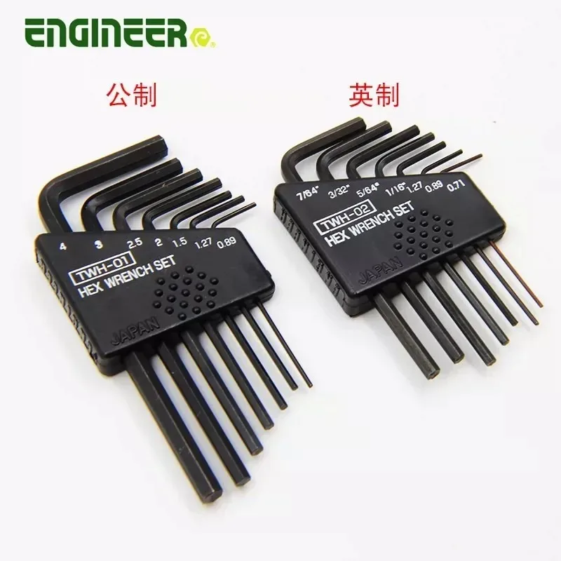 Japan Engineer Hex Key Set TWH-01/TWH-02, Metric & Imperial Mini Flat Head Allen Wrench Kit