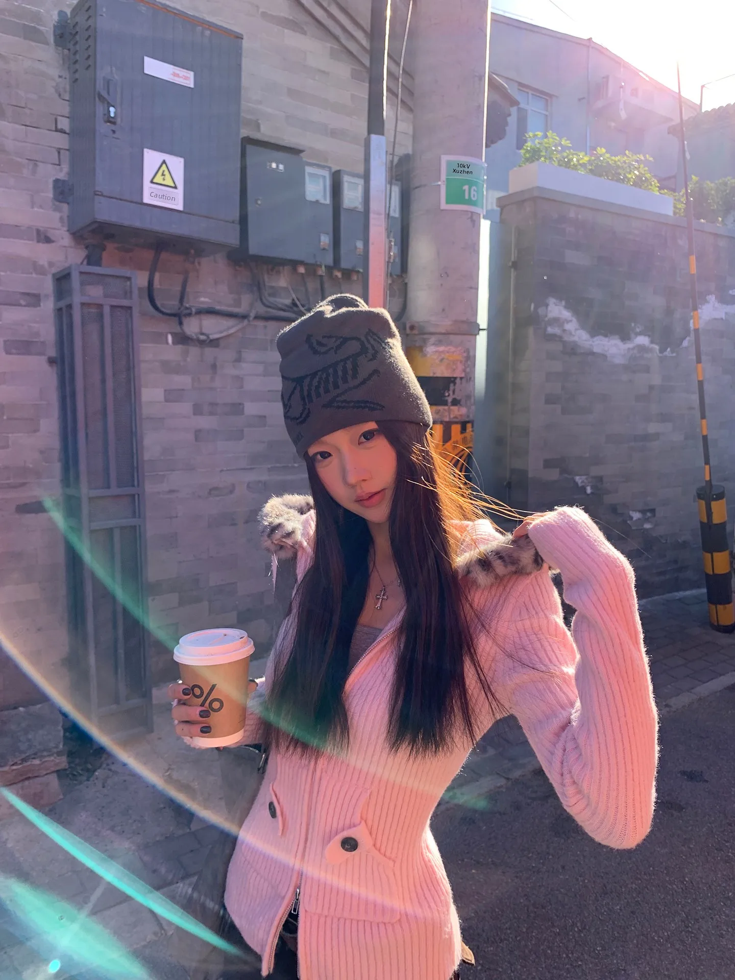 

Pink Knitted Open Cardigan Women's Winter Faion Unique Beautiful Design Top Pink Sweater Jaet Straight Cut Commute Sle