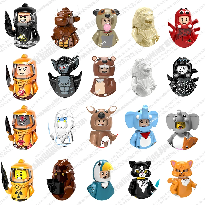 Горячая мини-персонаж серии кенгуру летучая мышь для девочек и мальчиков 3D модель DIY строительный блок игрушка модель детские игрушки подарки