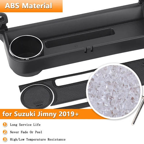 Imagen 2 del producto Caja de almacenamiento de expansión con mango de copiloto para coche, bandeja de soporte para teléfono de cambio de marchas para Suzuki Jimny JB64 JB74 2019-2025, accesorios interiores