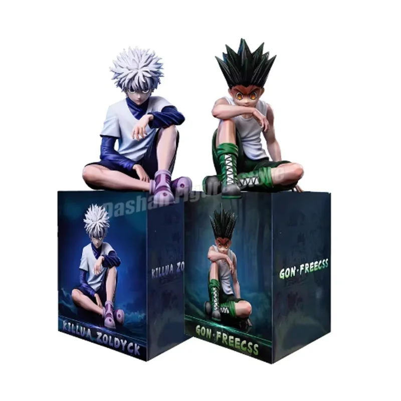 PGHunter GON FREECSS Killua Zoldyck Action Figure Noodle Stopper Anime Killua Figure Statue Car Ornaments PVC Model Toys