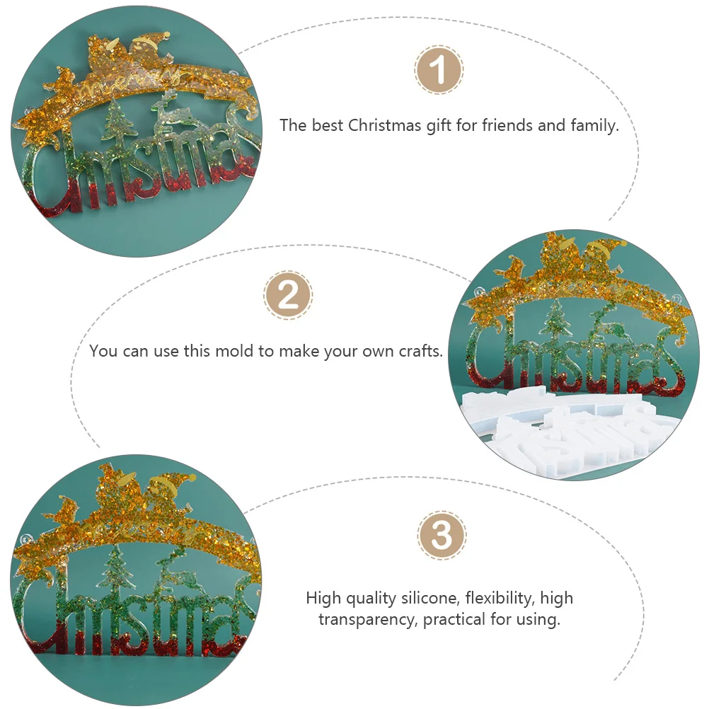 

Christmas Hanging Tag Silicone Mold Flexible Crystal Clear Epoxy Mold for DIY Handmade Christmas Ornaments Crafting