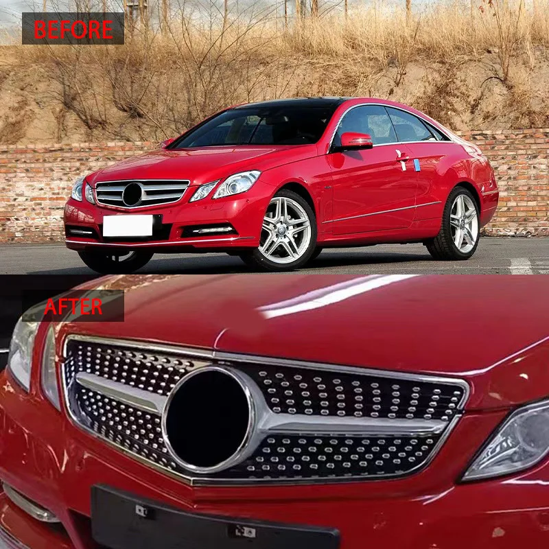 Applicable to 2010 2011 2012 2013 Mercedes-Benz E-Class 2-door W207 modified Gypsy style Grille Car Grille Mesh Decoration