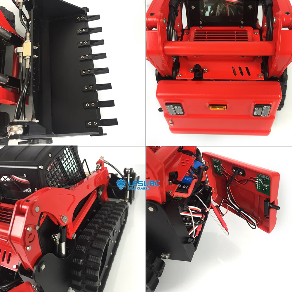 US Stock LESU RTR 1/14 RC Hydraulic AoueLT5 Skid-Steer Loader Metal Model Lights Radio Control Battery Charger Construction Toy