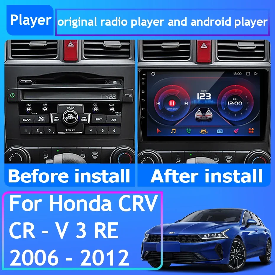 Car Radio Carplay For Honda CRV CR - V 3 RE 2006 - 2012 GPS Navigation Android Auto 5G Wifi Video Multimedia Player No 2din DVD