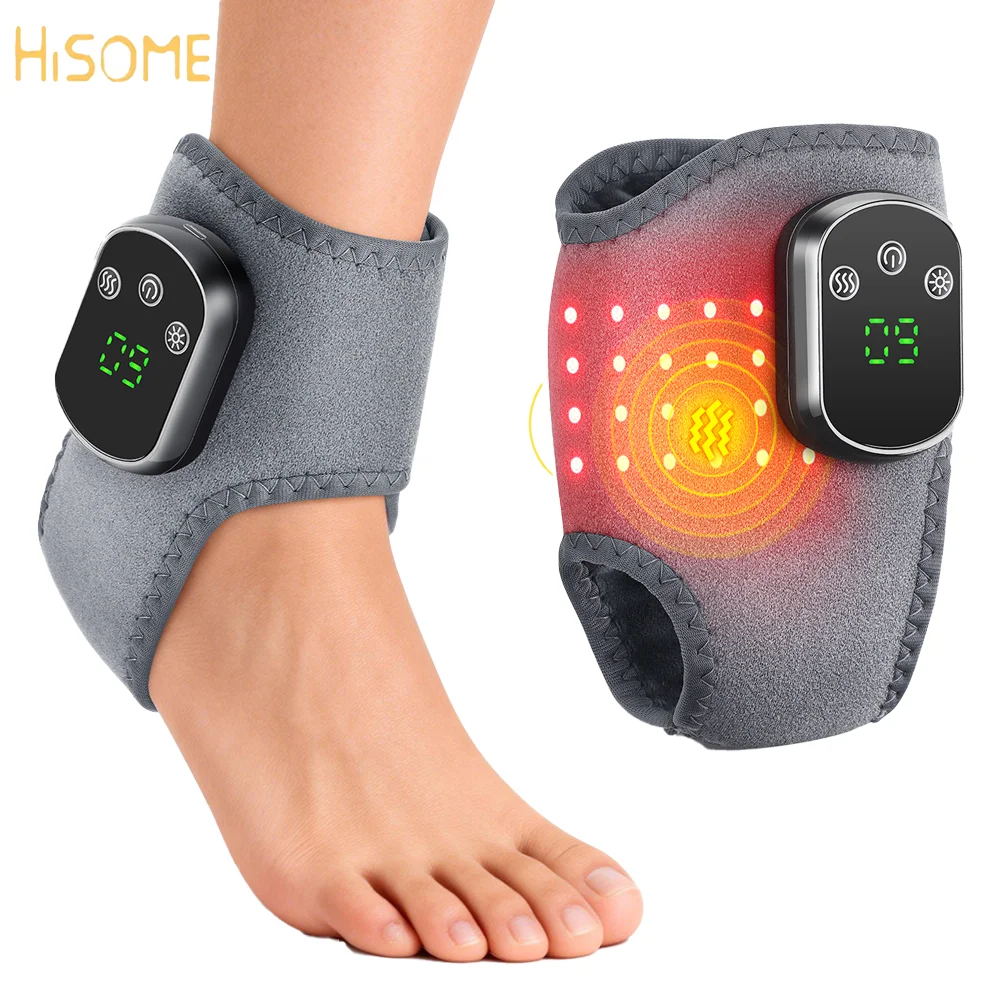 Electric Heating Ankle Guard 5 Level Hot Compress 660nm Near Infrared Massage Vibration Ankle Support Guard Band Muscle Relaxat