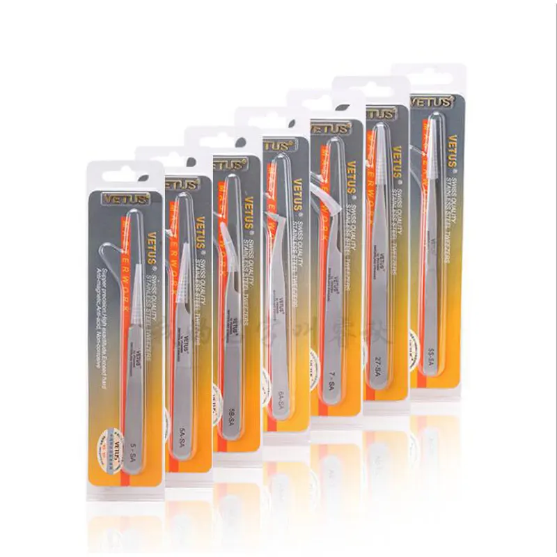 Pinça de cílios de aço inoxidável pinça anti-magnética profissional para volume 3d extensão de cílios ferramentas de maquiagem