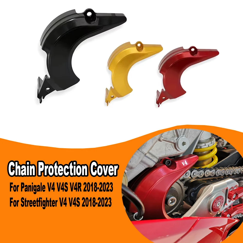 ملحقات الدراجات النارية الجديدة غطاء حماية ضرس السلسلة الأمامية ﻿ لـ DUCATI Panigale V4 S R Streetfighter V4S 2018-2023