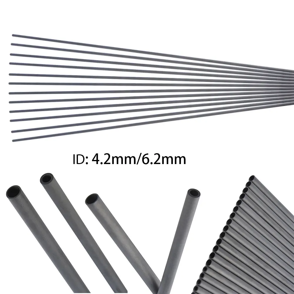 

30" Pure Carbon Arrow Shaft ID 4.2/6.2mm Spine 300/350/400/500/600/700/800/900 Archery Bow Shooting Competition Hunting 6/12pcs