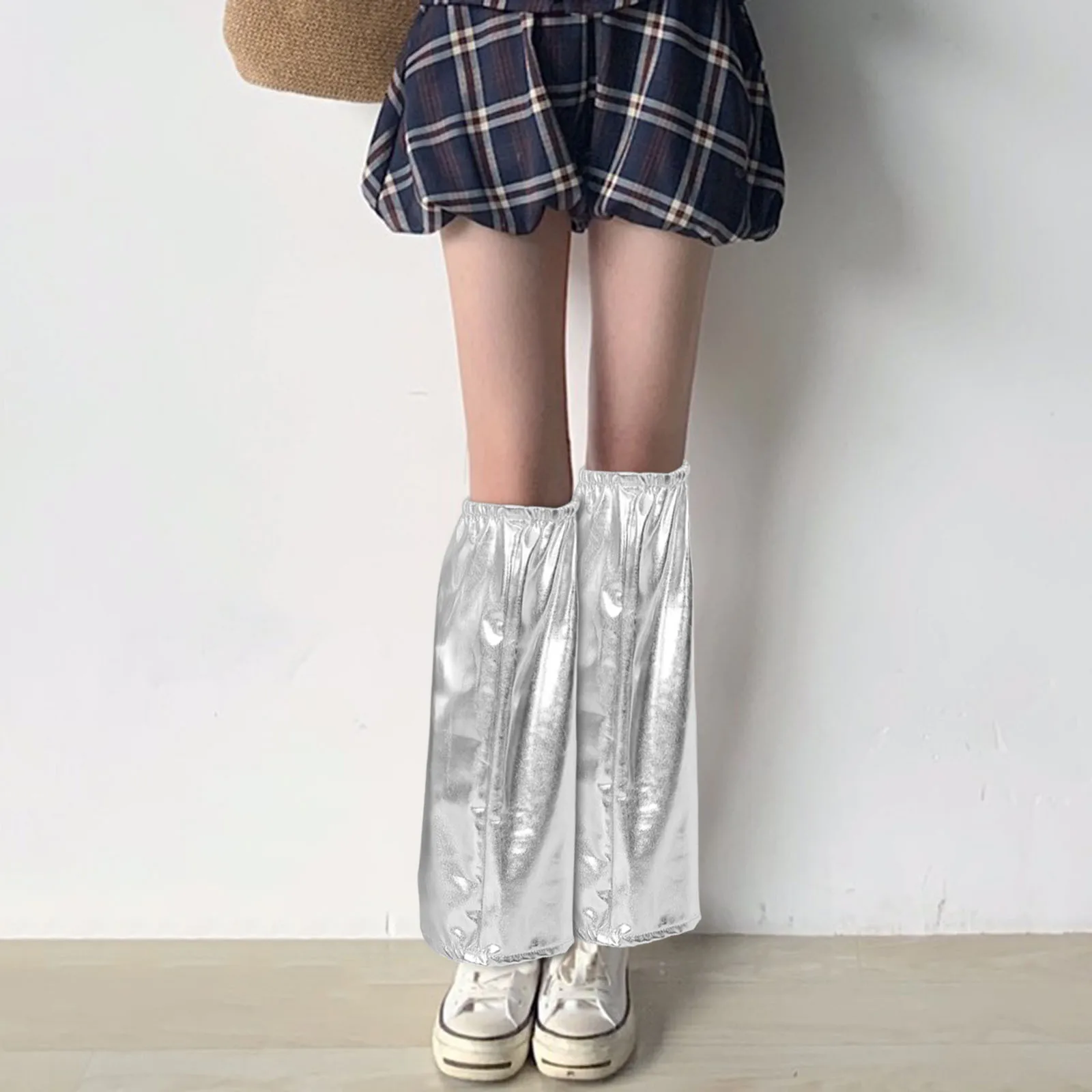 

1Pair Silver Leg Warmers Stylish Edgy Design Breathable for Women Cool Winter Festival Party Wear Trendy Punk