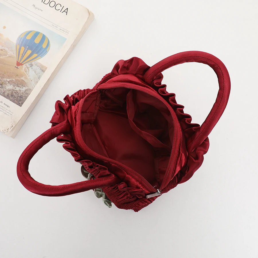 Mobile phone bag - lace flower bag - ethnic style fabric bag - women's handbag view 4
