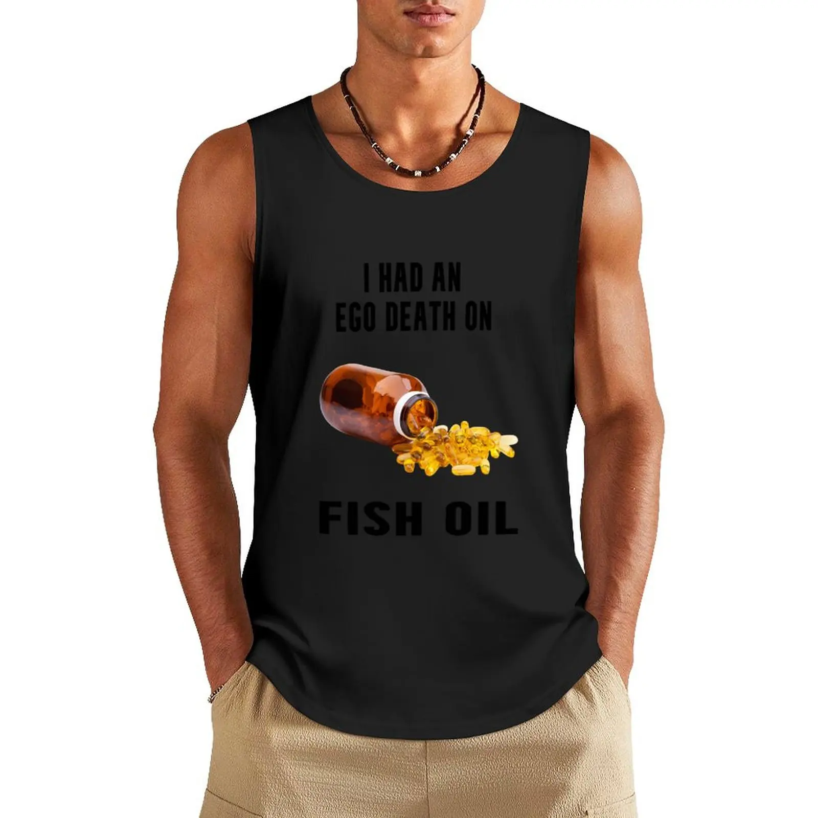 

Ego Death on Fish Oil Tank Top Fitness men clothing bodybuilding man