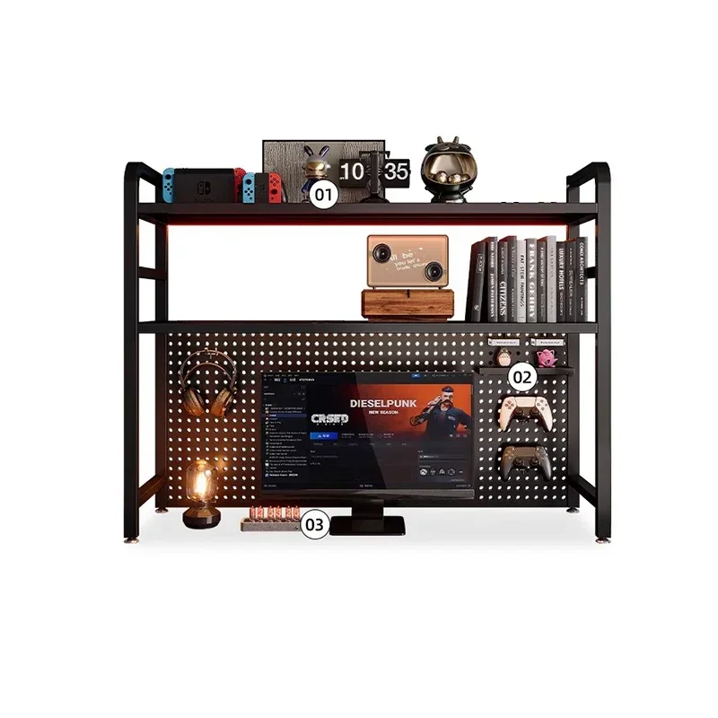 Shelf Desktop Bookshelf Storage Decoration Computer Desk Gaming Display Shelf Estanteria Home Furniture WKBS