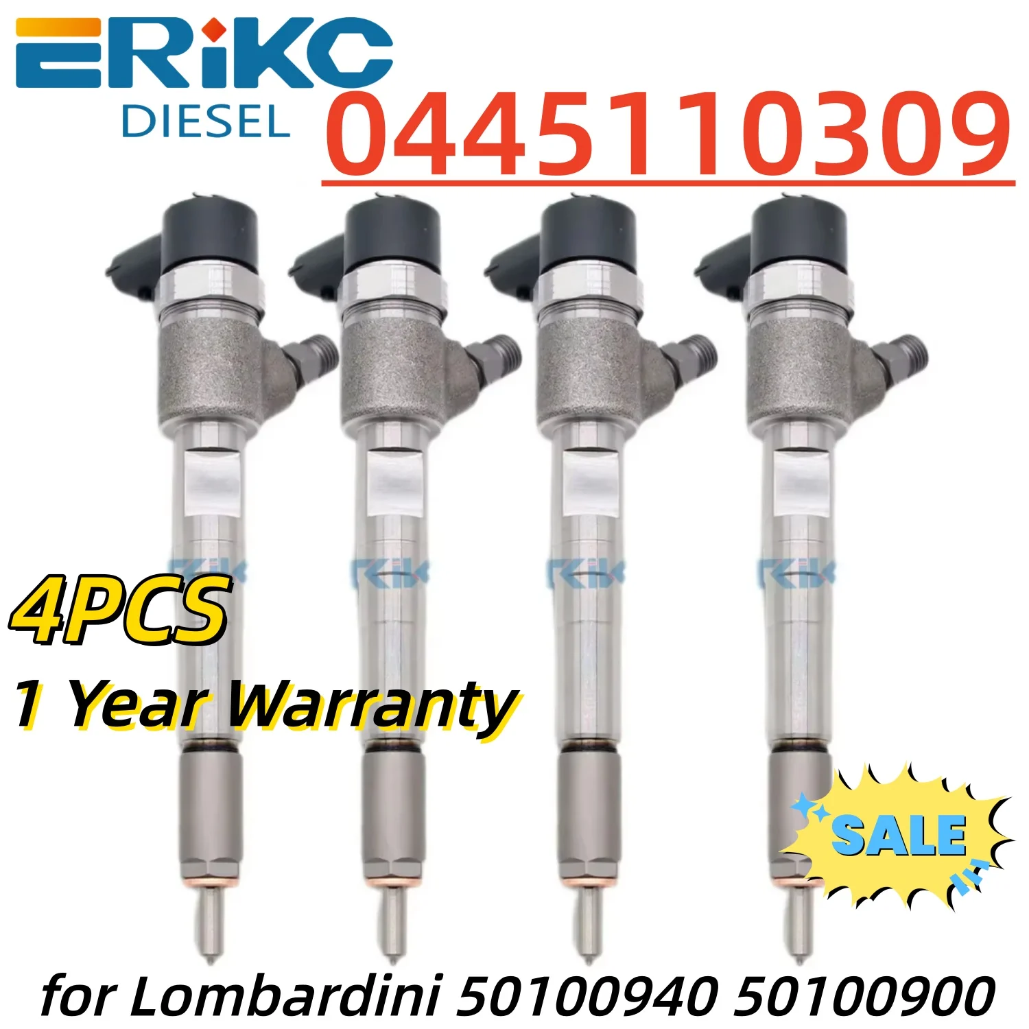 

4PCS 0445110309 Common Rail Injector Nozzle 0 445 110 309 Diesel Fuel Injection 0445 110 309 for Lombardini 50100940 50100900