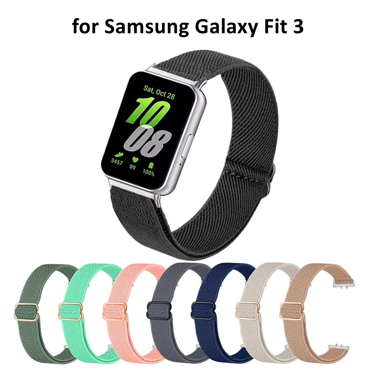 

Elastic Strap For Samsung Galaxy Fit 3 Band Nylon Loop Replacement Wristband for Samsung Watch Fit 3 Smart Watch