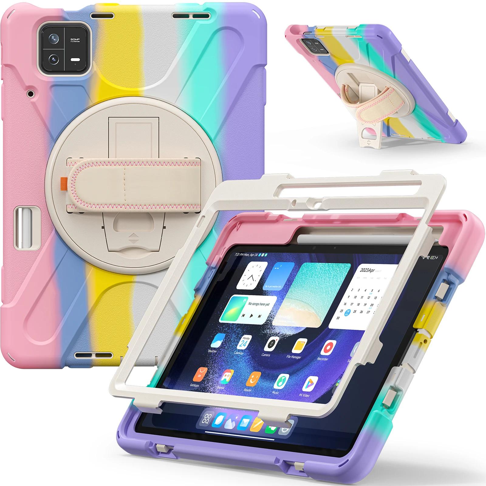 Voor Xiaomi Pad 6 Pro / Xiaomi Pad 6 Hoesje 2023 11 "Kids Case Met Draaibare Handriem Potloodhouder Schokbestendige Tablet Hoes