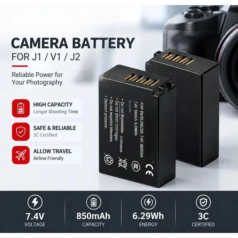EN-EL20 Battery for Nikon COOLPIX P1000 P950 A J1 J2 J3 S1 BMPCC