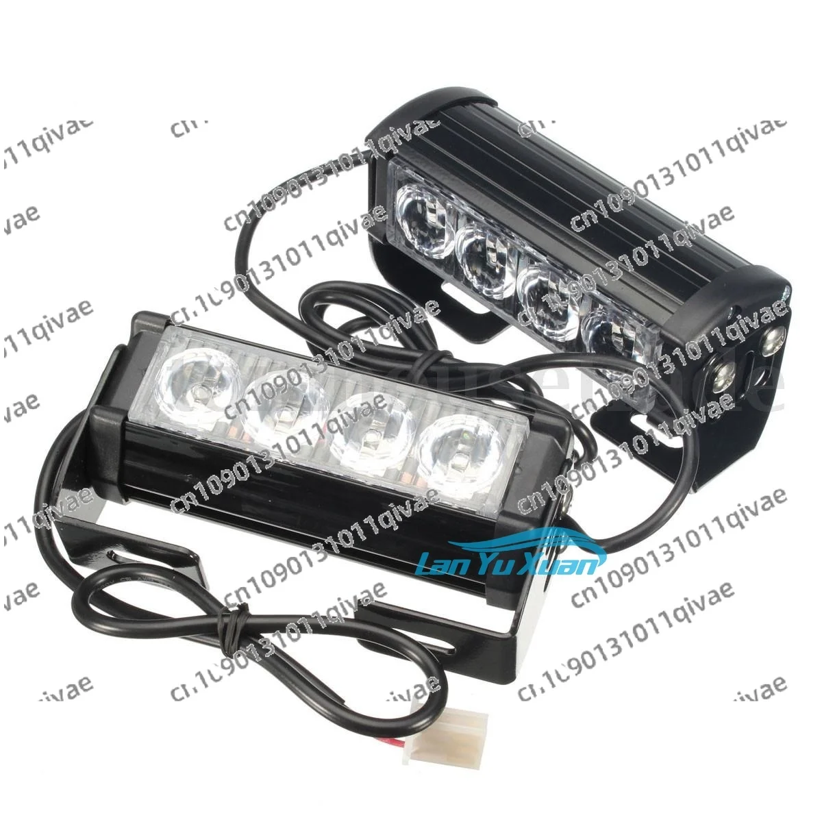 

50Pcs/Lot 2Pcs Set 7-Flashing Mode 12V 4 LED Strobe Flash Grille Light Warning Hazard Emergency Lamp Car Truck
