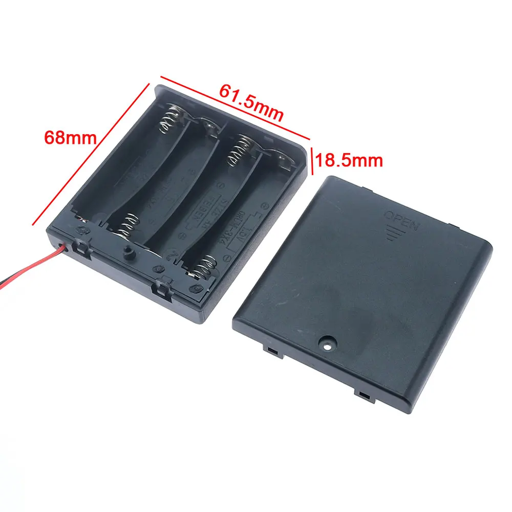 JCD 2 3 4 6 8 Slots AA Battery Holder Storage Case Box With Switch & Cover For AA Batteries Standard Container