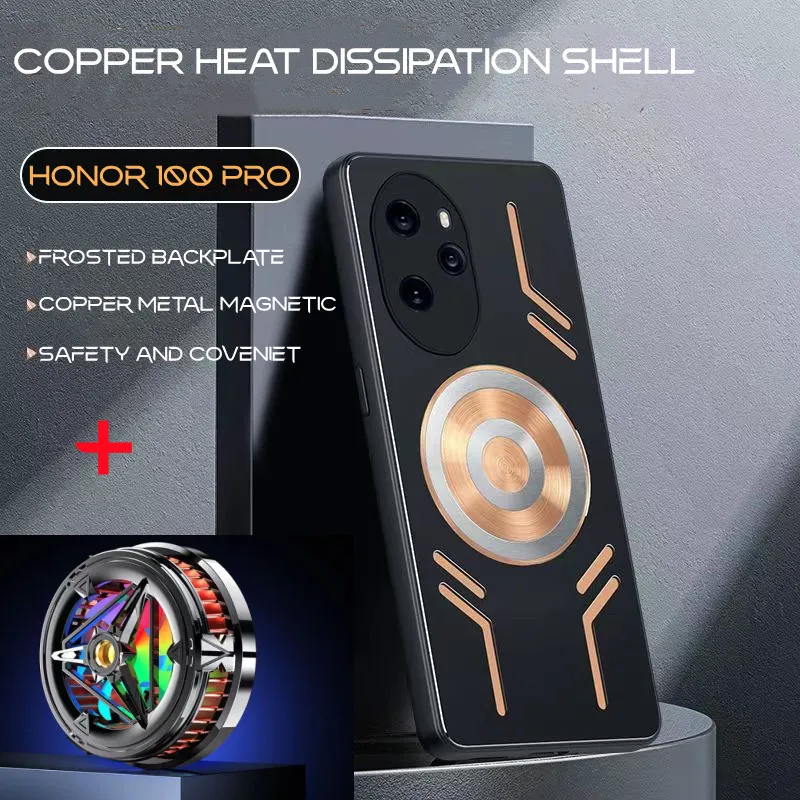 New Cooling Case For Honor 100 Pro Copper Aluminum Heat Dissipation Cover For Honor 100 90 80 70 60 50 Pro Radiating Phone Funda