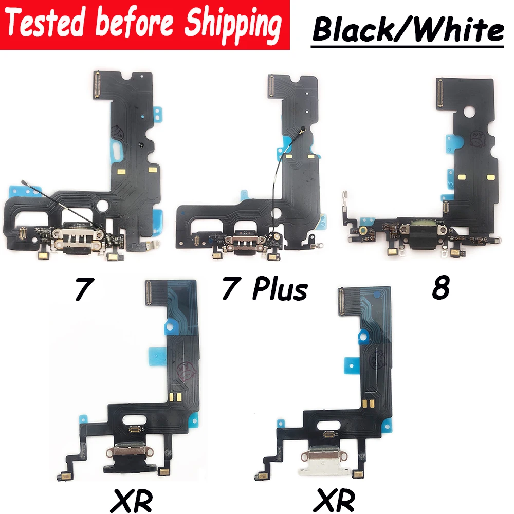 아이폰 7 8 플러스 X XR XS 맥스 충전기, 충전 USB 포트 도크 커넥터, 플렉스 케이블, 마이크로 및 헤드폰 오디오 잭, 테스트 완료 