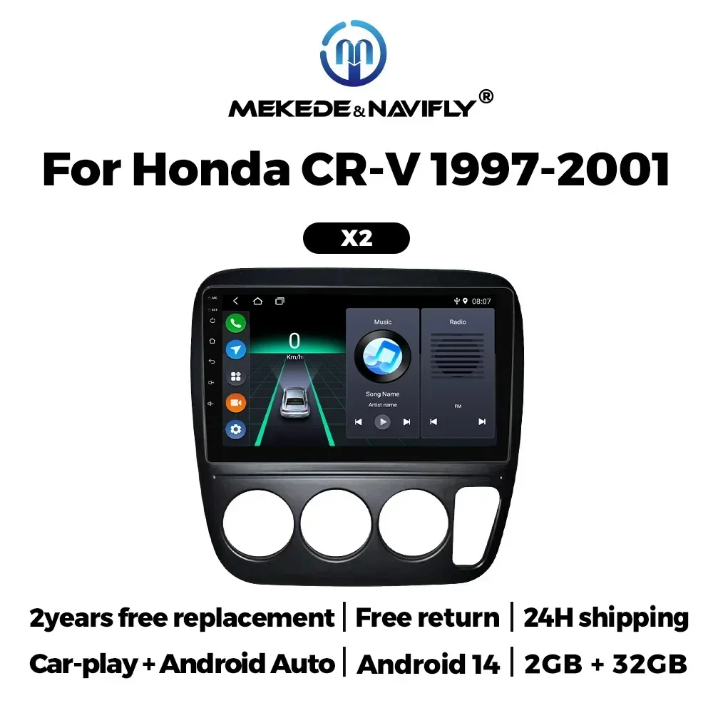 

For Honda CRV CR-V 3 1997-2001 CarPlay Android AUTO Car Multimedia Players GPS Navigation Radio Stereo Audio WIFI NET Autoradio