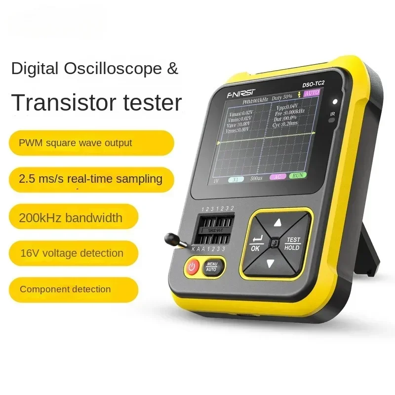 

Handheld digital oscilloscope transistor detector 2-in-1 multi-function high-precision electronic component detection