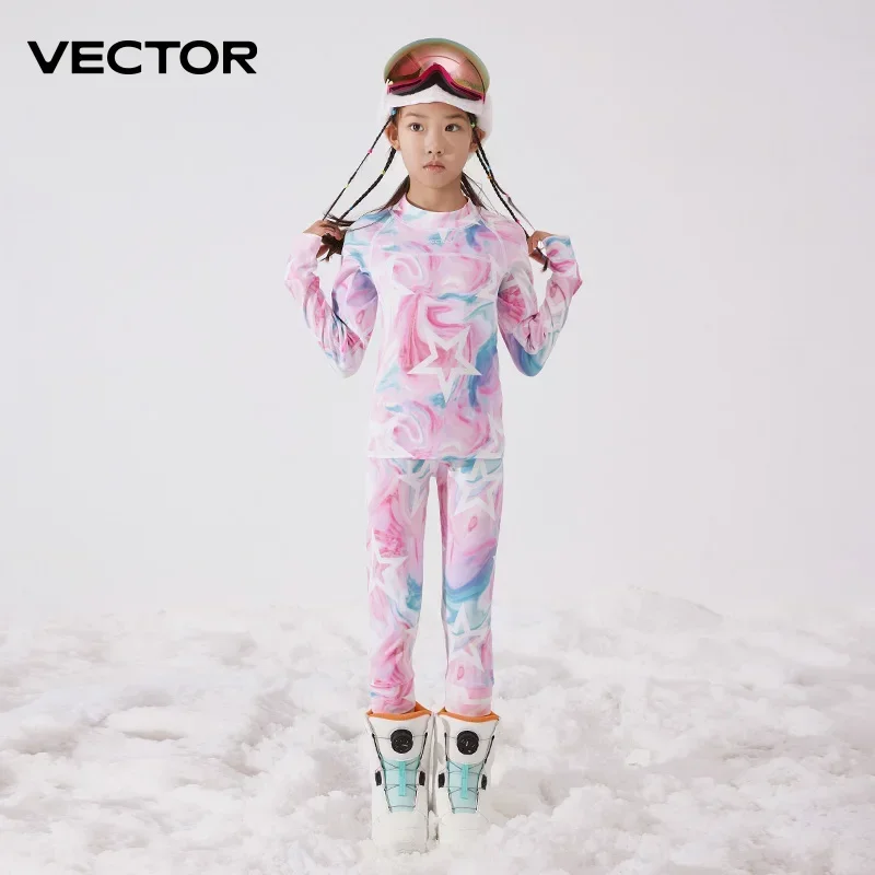 VECTOR children\'s Ultra Soft Winter Quick Dry Base Layering Set microfibra Fleece Thermal Underwear Long Johns Set Clothes