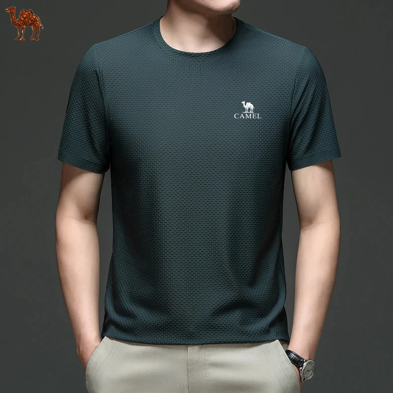 Camel High end Brand 2024 New Men\'s T-shirt Polo Shirt Solid Color Personalized Fashion Casual Spring/Summer Low Price Popular