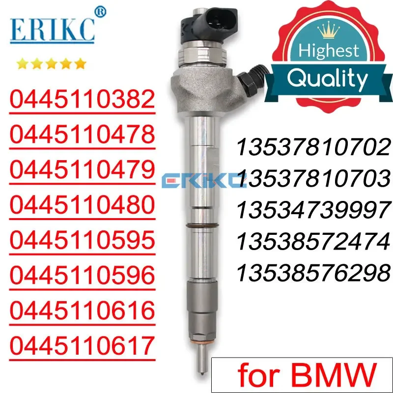 

0445110382 Common Rail Inyector Nozzle 0445110478 for BMW X1 X3 1 3 5 7 Series 2.0D 3.0D Fuel Injector 168-258BHP N47 N57