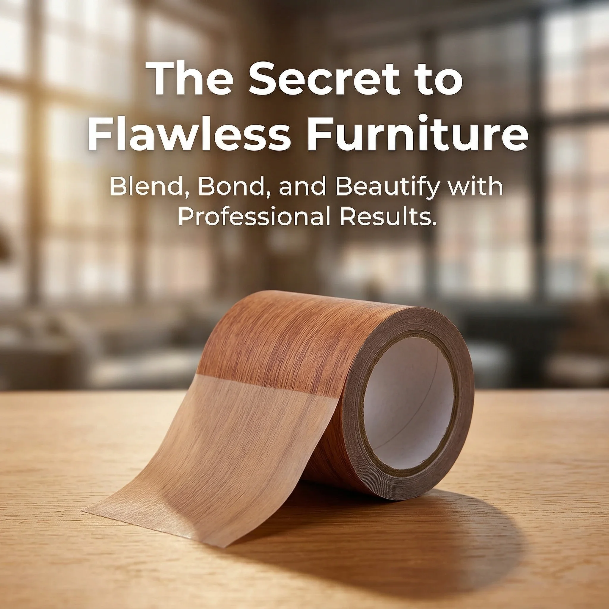 1Roll Self Adhesive Wood Grain Repair Tape Waterproof Peel and Stick Furniture Repair Tape for Table Furniture Renovation