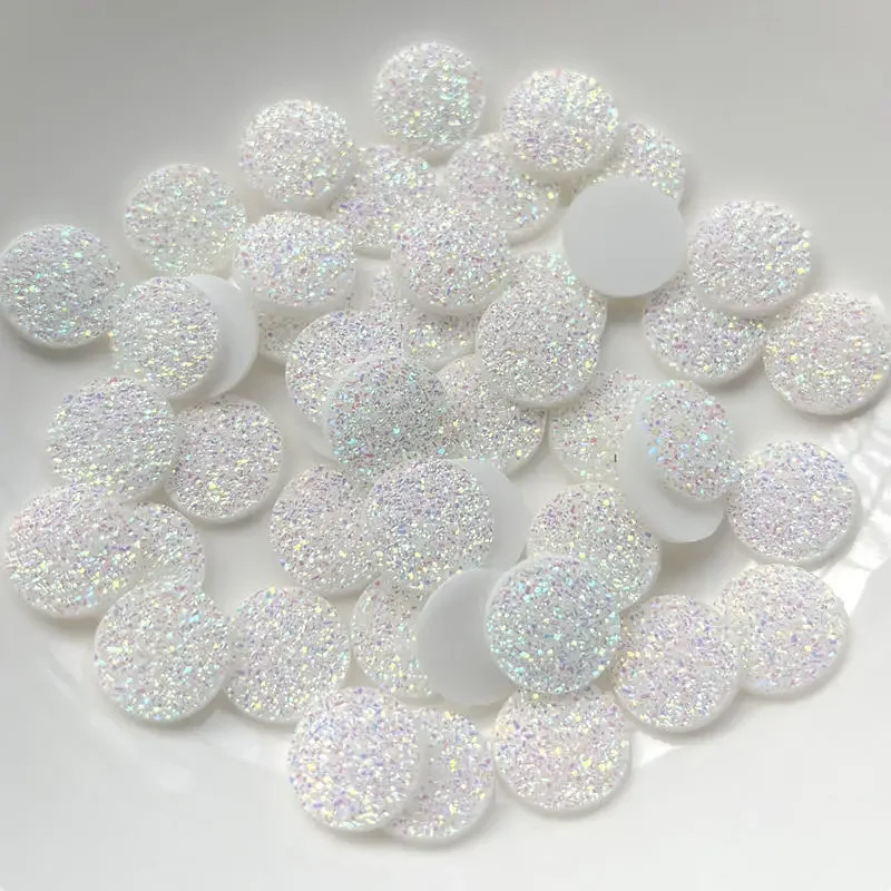 100pcs new 12mm round white AB mineral resin rhinestone scrapbook diy jewelry earrings hairpin wedding decoration accessories