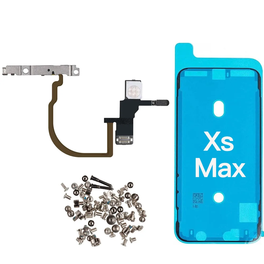 Power ON OFF Button With Flash Flex Cable For iPhone X XR XS 11 Pro Max And Full Set Screws + Waterproof Tape Replacement Parts