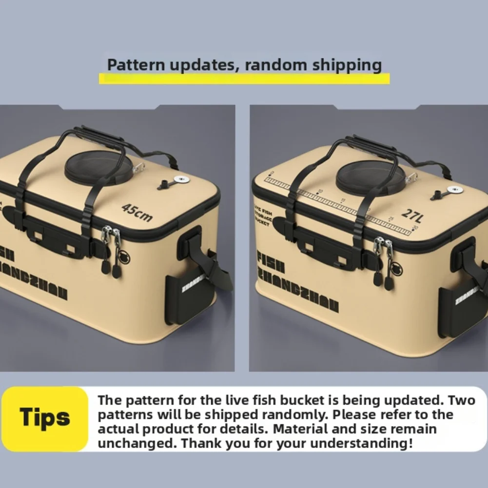 Folding Fishing Bucket with Hot Pressed Reinforced Connections and Double Zipper Mesh Cover for Convenient Outdoor Use view 6