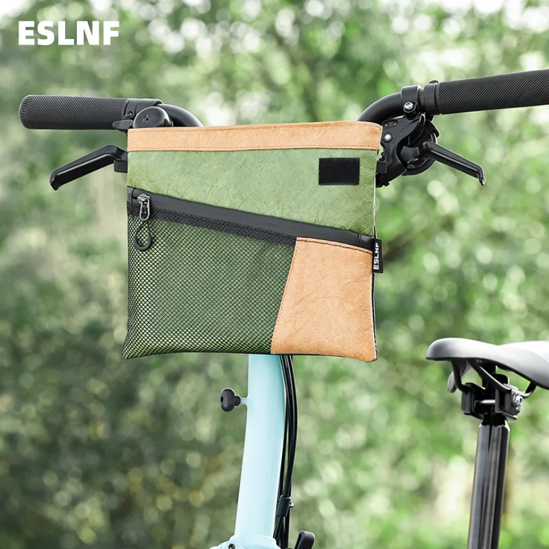 ESLNF Foldable Bike Handlebar Bag Large Capacity Multifunctional Shoulder Bag Rainproof Cycling Pouch