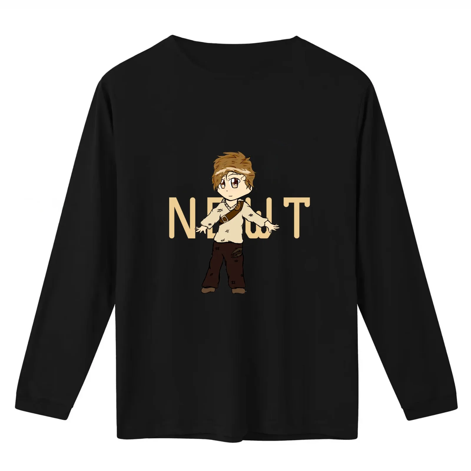 Chibi Newt - The Maze Runner T-Shirt Summer Casual Cotton Tee Oversized Streetwear Tops Vintage Graphic Print 100% Cotton