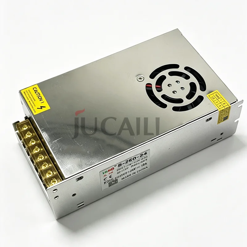 JUCAILI 24V 10A Power Supply With cooling fan S-250-24 for large format inkjet printer 50HZ 60HZ Transformer AC 110V 220V