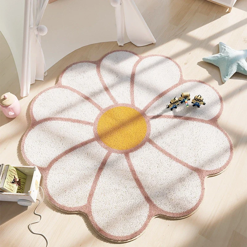 Ins Style Round Imitation Cashmere Carpets Cute Girly Bedroom Carpet Cloakroom Lounge Rug Living Room Sofa Coffee Table Rugs Mat