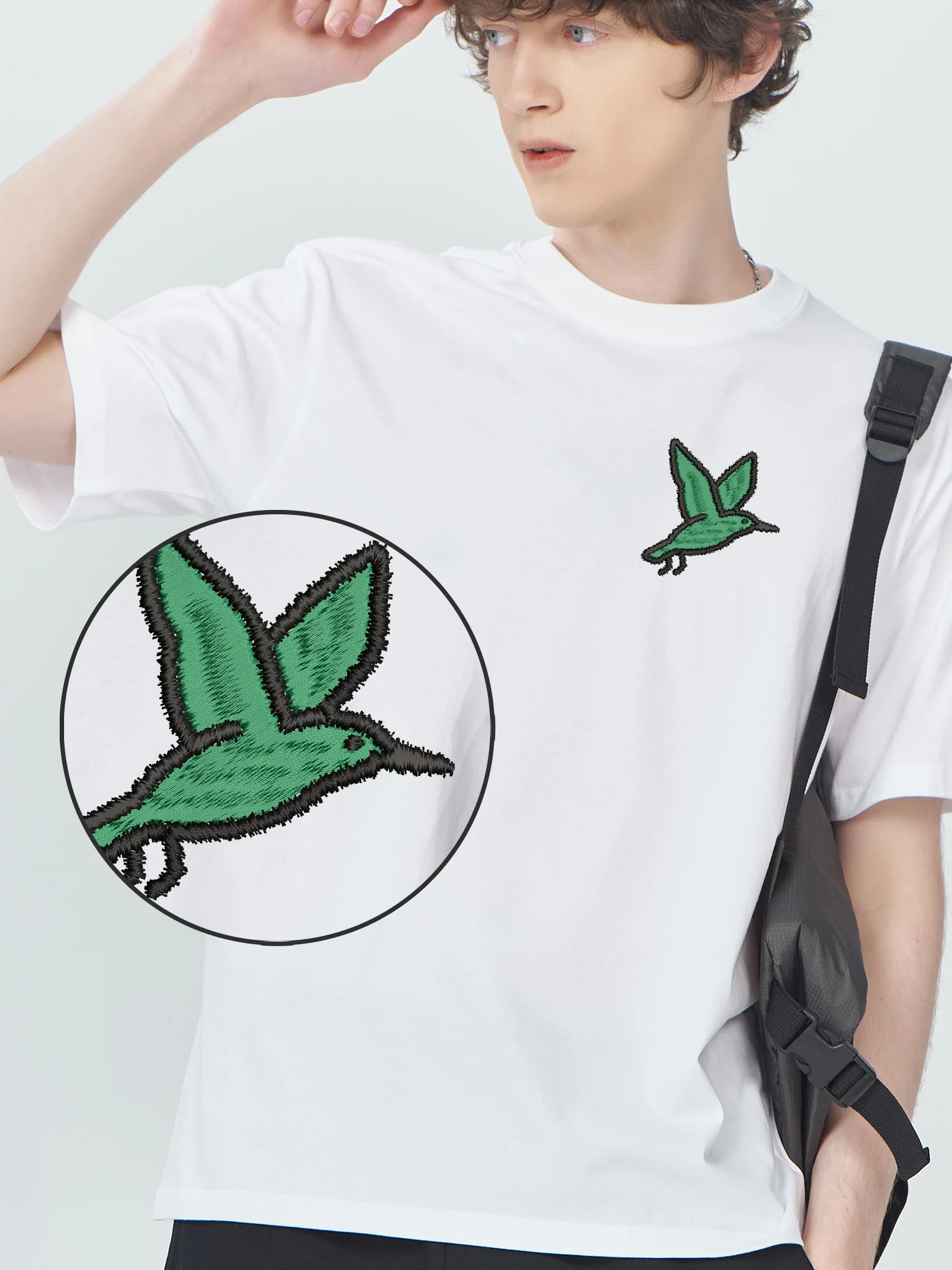 

Flying Bird Embroidered Design T-Shirt 100% Cotton Tees Luxury Designer Youth Custom Embroidery T Shirt For Men Women Best Gift