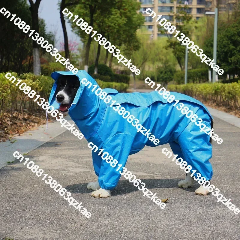 Big dog raincoat four-legged waterproof all-wrap poncho Medium-sized dog edge  Labrador waterproof clothing