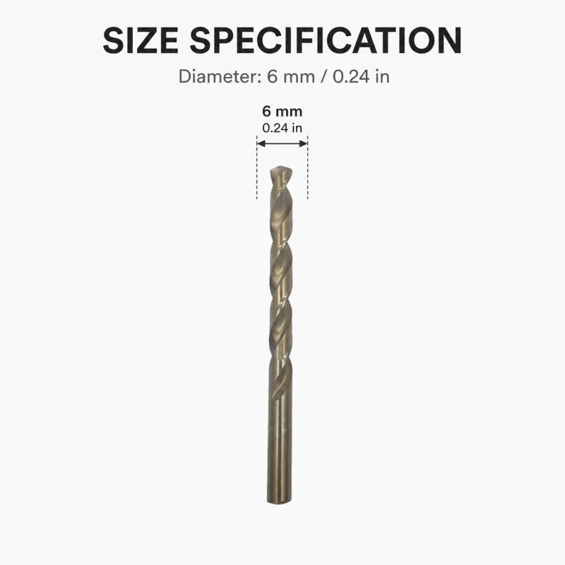 6mm Straight Shank Twist Drill Bit Wear‑Resistant Precise Cutting Bit for DIY Home Working Drilling Tool