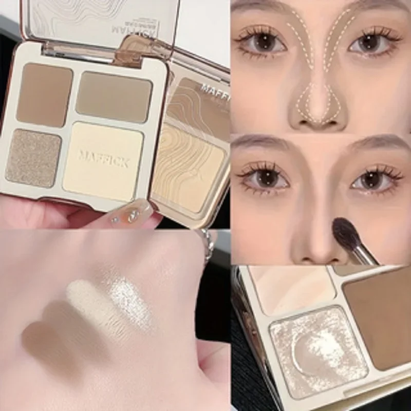 ธรรมชาติ Stereoscopic Face Powder Palette Matte Bronzer Contour Shading Multifunctional Highlighter เครื่องสําอางค์ Blush ของขวัญ