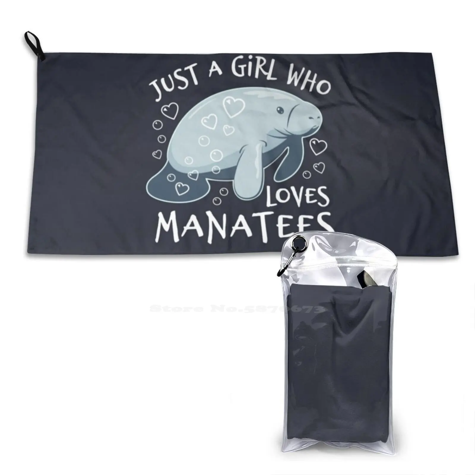 Just A Girl Who Loves Manatees-Cute Manatee Sport Towels Outdoor Hiking Cycling Swimming Save The Manatee Love Manatees Manatee