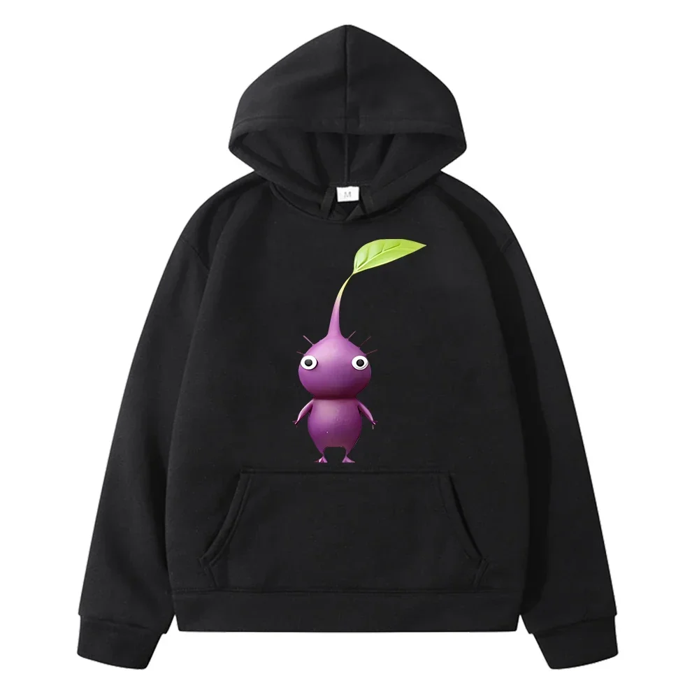 Pikmin Print Kawaii Men Hoodies Cartoon Trendy Daily Creative Fashion Male Sweatshirts Autumn Winter Comfortable Pullover