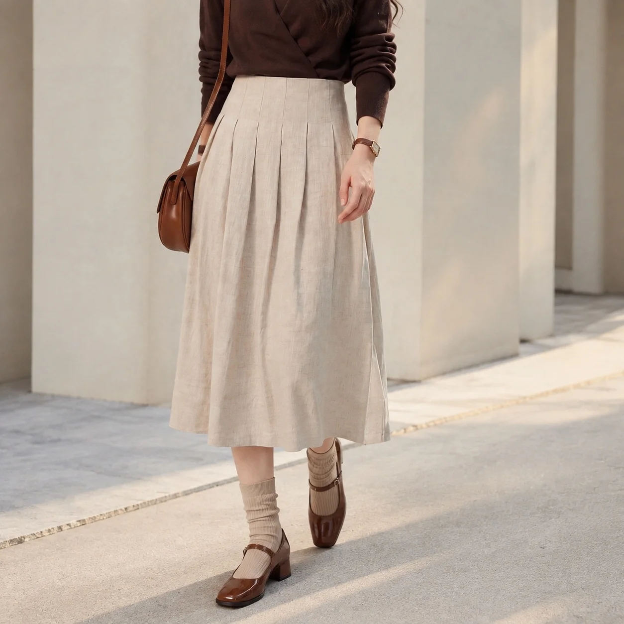 Midi Length Washed Skirt Maxi Length Japanese Korean Casual with Date Daily No Stretch Party Regular Thickness Women Skirts