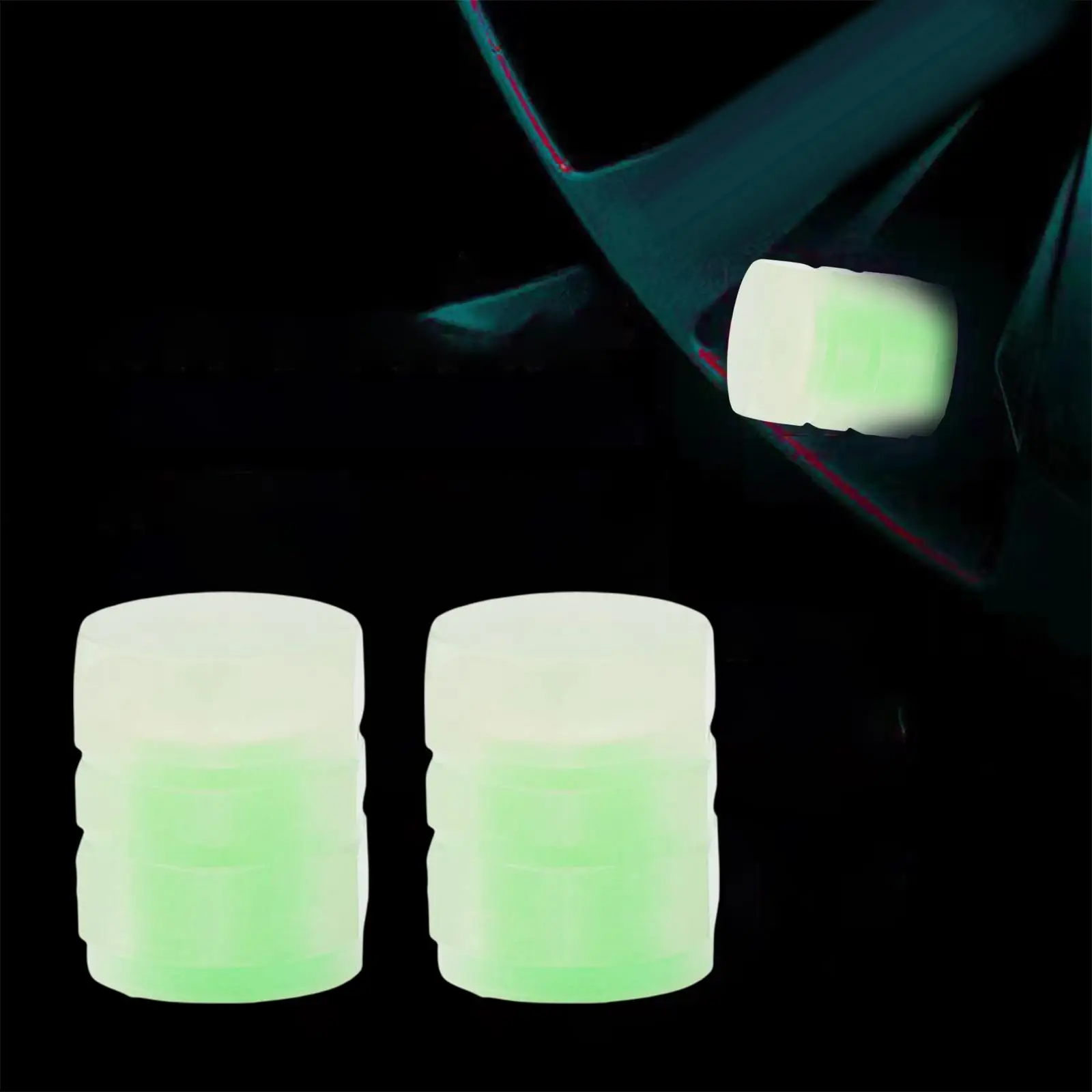 

2 светящихся декоративных колпачка для ниппелей шин, универсальные для велосипедов и автомобилей